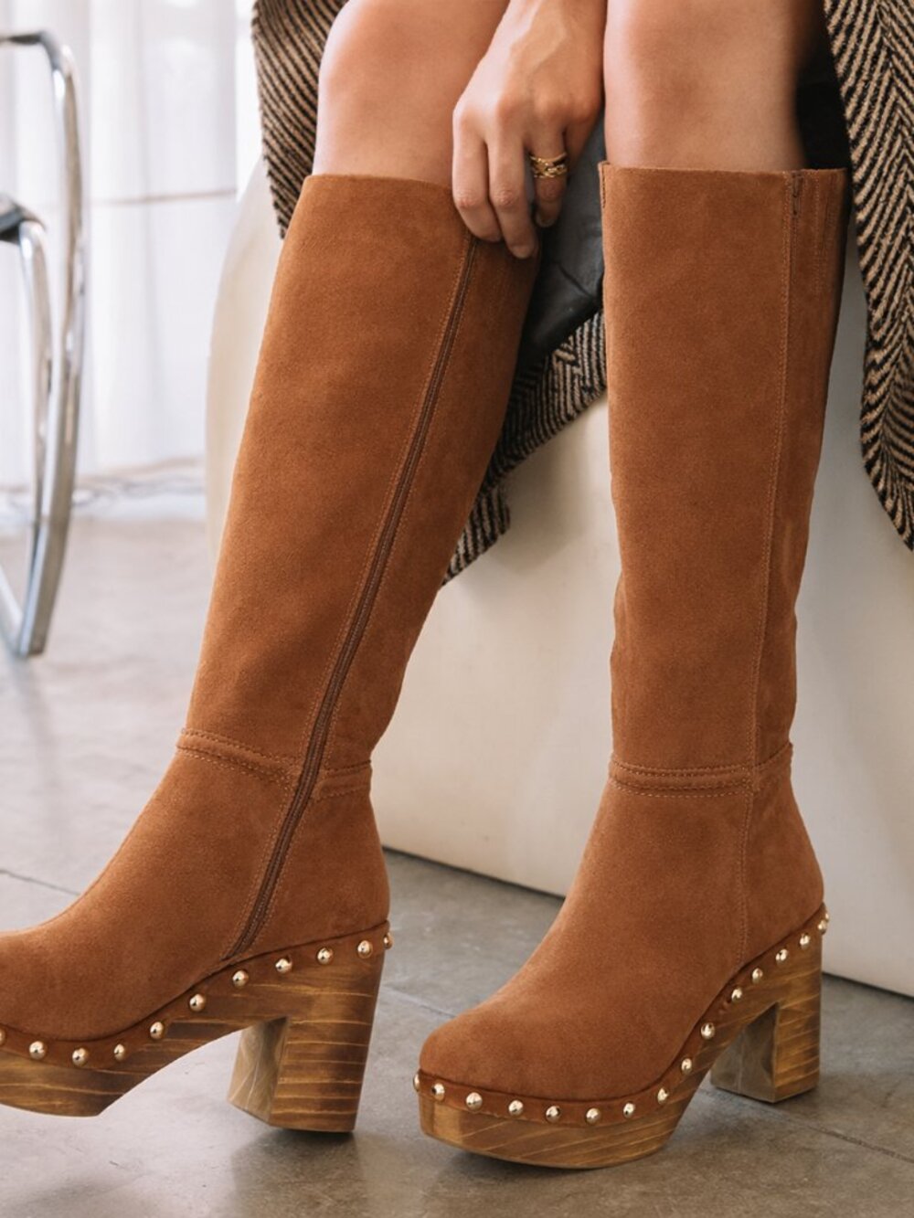 Matisse Daniela Suede Studded Knee High Boot 7M
